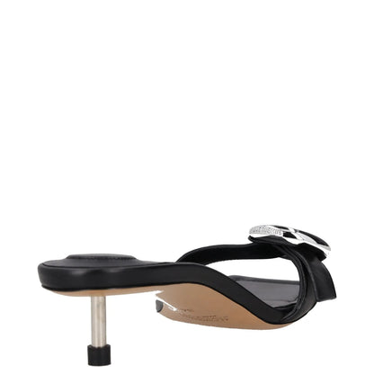 JACQUEMUS Womens Mule Heels Black Leather Metal Buckle Open Toe UK 3 RRP 400 — View 6