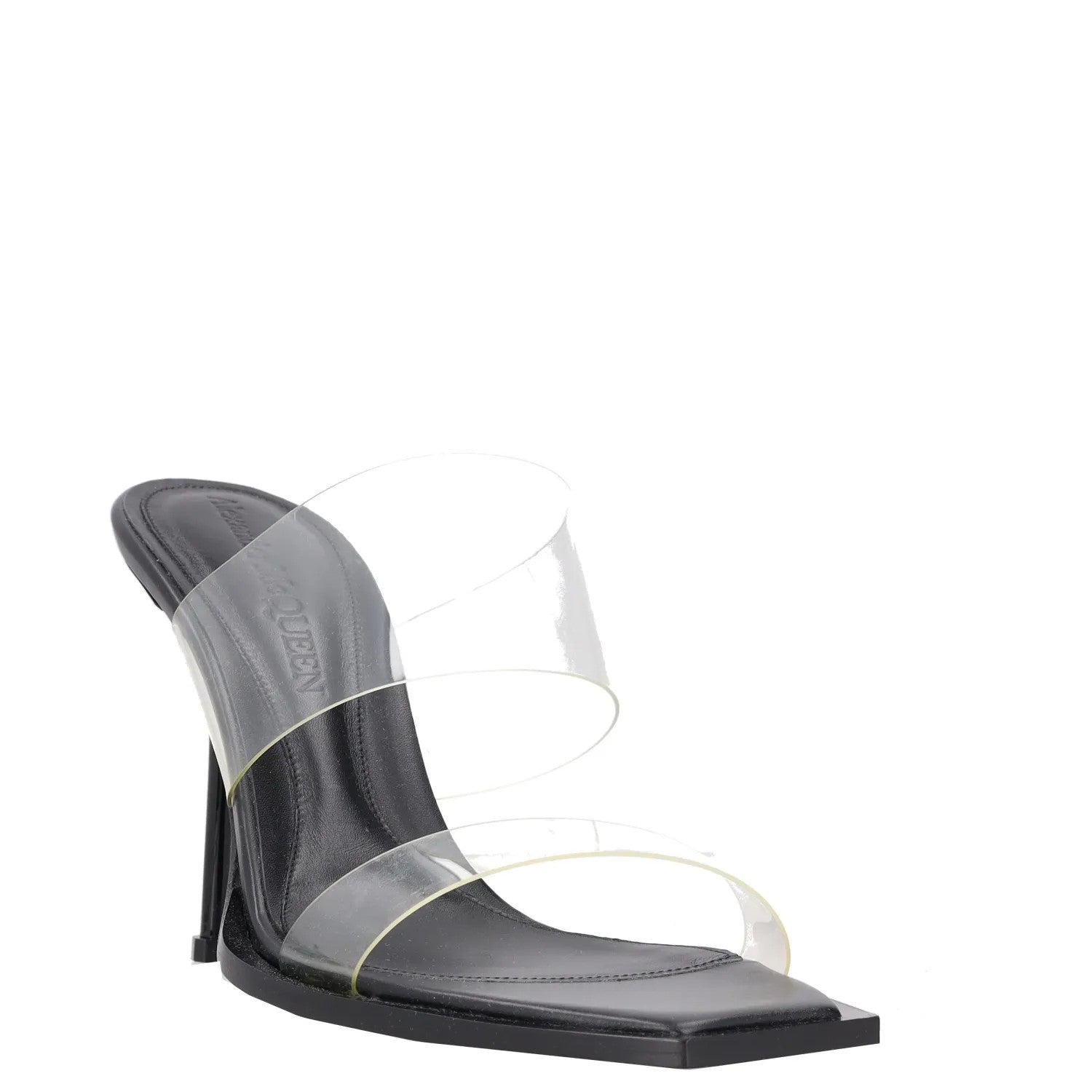 ALEXANDER MCQUEEN Womens Stiletto Heels Black Synthetic Clear Straps UK3 RRP 700 — View 2