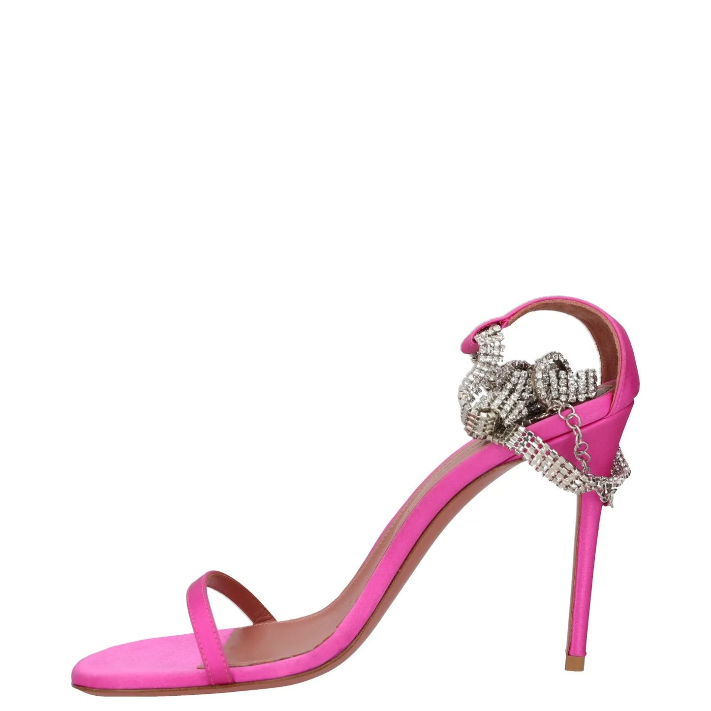 AMINA MUADDI Womens Heels Stiletto Pink Leather Rhinestone Strap UK 4 RRP 550 — View 4