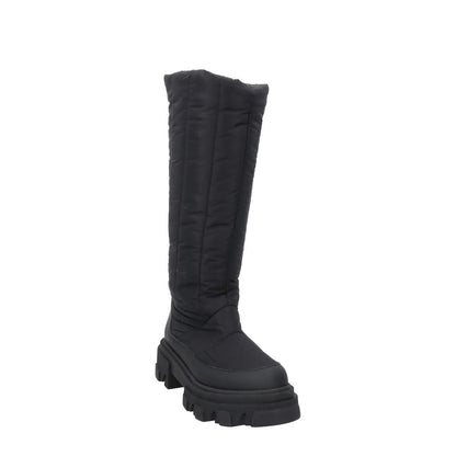 GIA COUTURE Womens Knee High Boot Black Fabric Flat Rubber Padded EU35 RRP500 — View 2