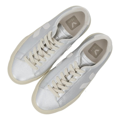 Veja Womens Campo Silver Metallic Sneakers Low Top Lace Up UK 10 RRP 119 — View 9