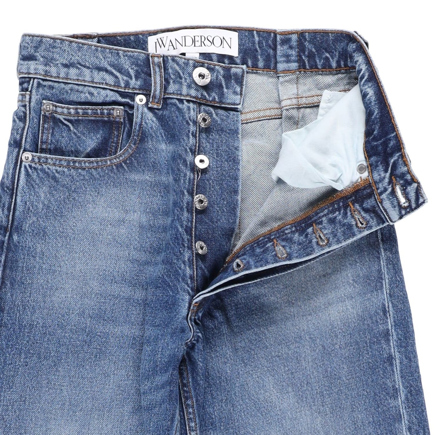 J.W.Anderson Womens Cropped Straight Leg Jeans Blue Denim Size 24 RRP 415 — View 8
