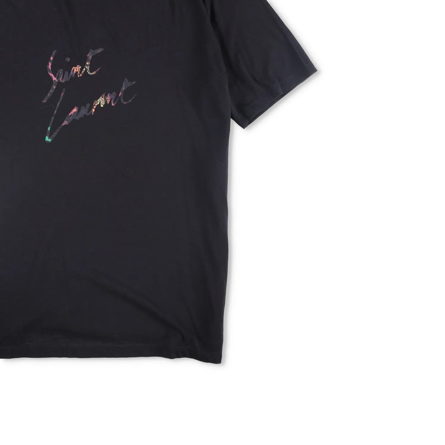 SAINT LAURENT Mens T-Shirt Cotton Black Logo Crew Neck Size XL RRP 400 — View 4