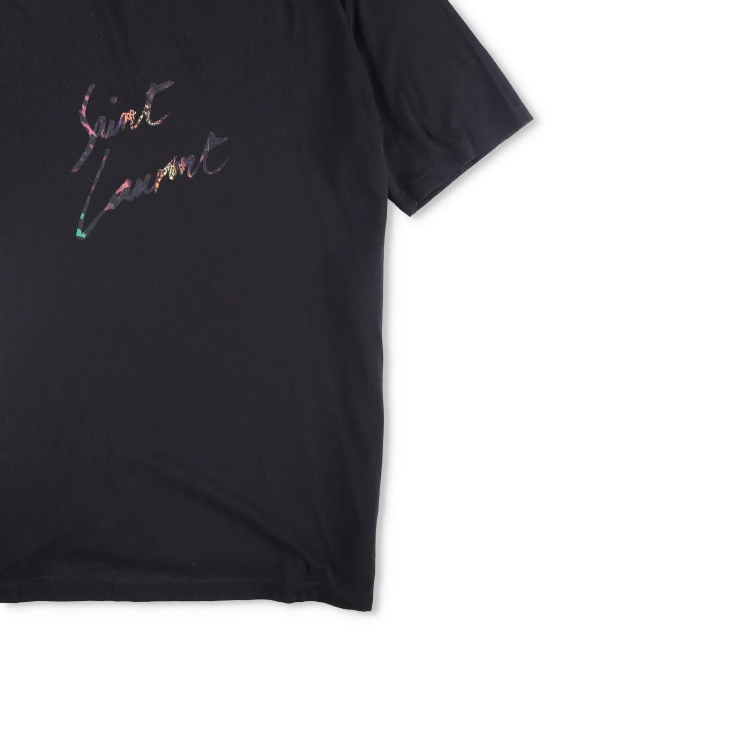 SAINT LAURENT Mens T-Shirt Cotton Black Logo Crew Neck Size XL RRP 400 — View 4