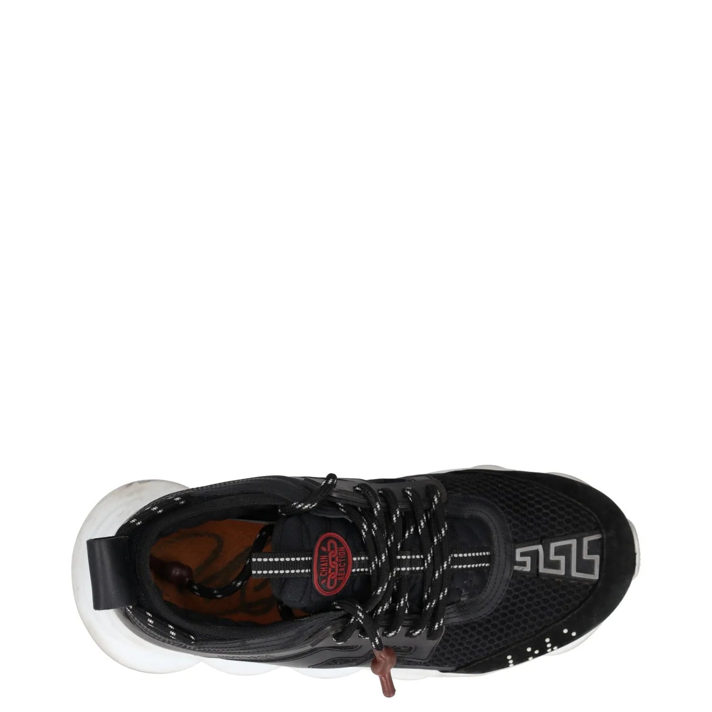VERSACE Mens Trainers Black Synthetic Low Top Lace Up White Sole UK 6 RRP 400 — View 7
