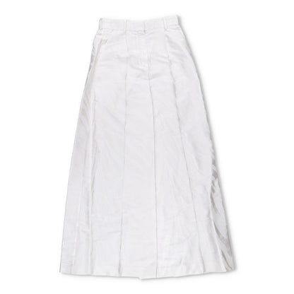 NINA RICCI Zebra-Jacquard Palazzo Pants White Wide Leg Trousers Size 38 RRP 675