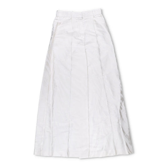 NINA RICCI Zebra-Jacquard Palazzo Pants White Wide Leg Trousers Size 38 RRP 675