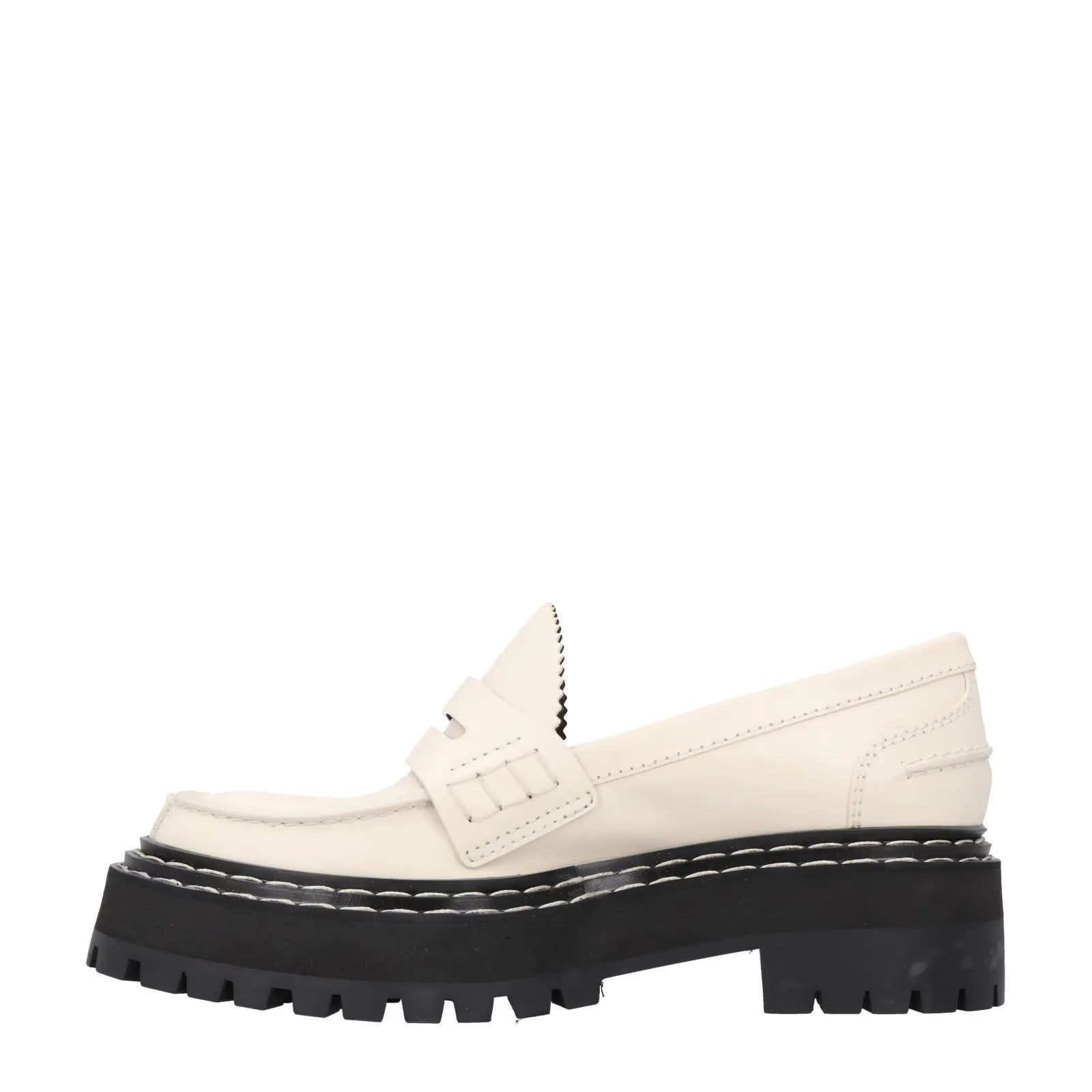 PROENZA SCHOULER Womens White Leather Platform Loafers Slip On UK 4.5 RRP 810 — View 4