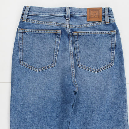 TOTEME Womens Jeans Classic Cut Straight High Waist Cropped Raw Hem W24 RRP240 — View 7