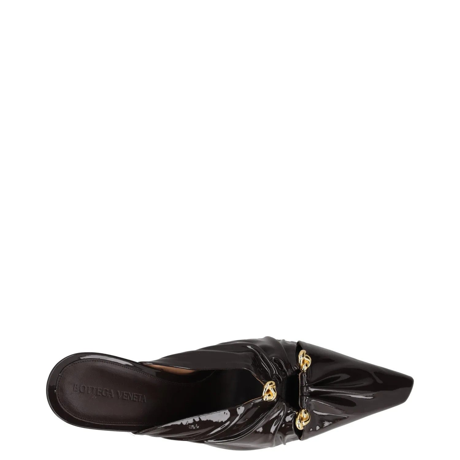 BOTTEGA VENETA Women High Heel Point Toe Mule Patent Leather Brown UK6.5 RRP1330 — View 7
