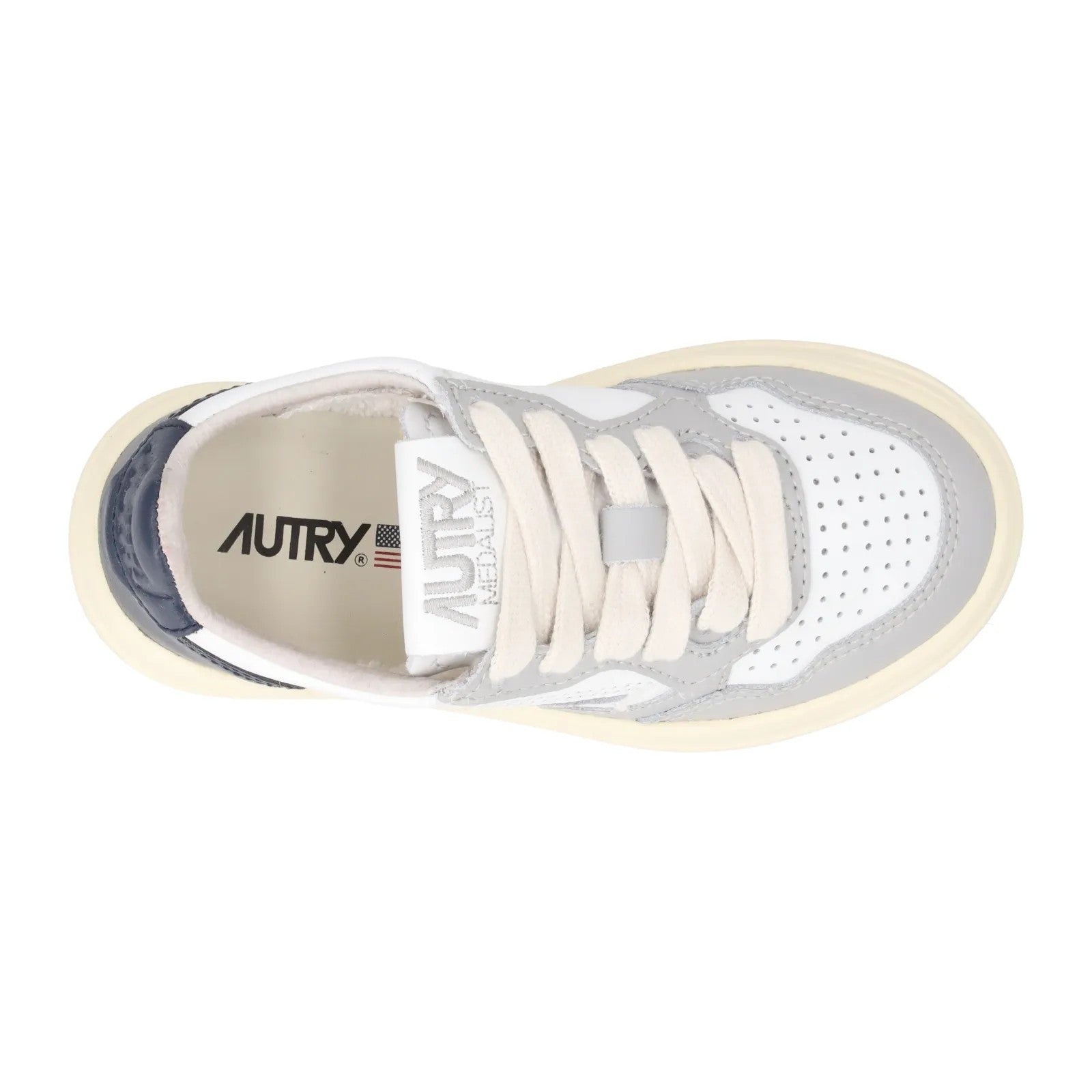 AUTRY Unisex Kids Medalist Trainers Leather Low Top White Comb EU 33 RRP 165 — View 7
