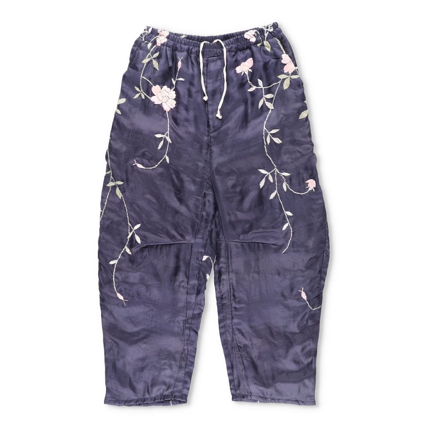 BY WALID Women Nia Silk Trousers Floral Embroidered Relaxed Multicolour M RRP700