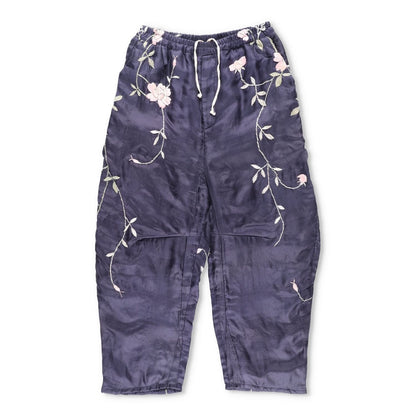 BY WALID Women Nia Silk Trousers Floral Embroidered Relaxed Multicolour M RRP700