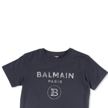 BALMAIN Womens T-Shirt Cotton Crew Neck Short Sleeve Logo Black Size 12 RRP 225 — View 2