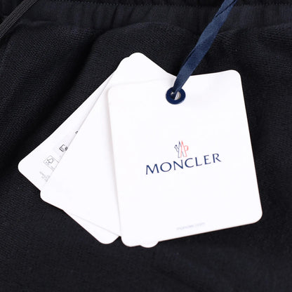 MONCLER Mens Shorts Sweat Black Mid Rise Logo Flat Front Drawstring XS RRP 475 — View 5