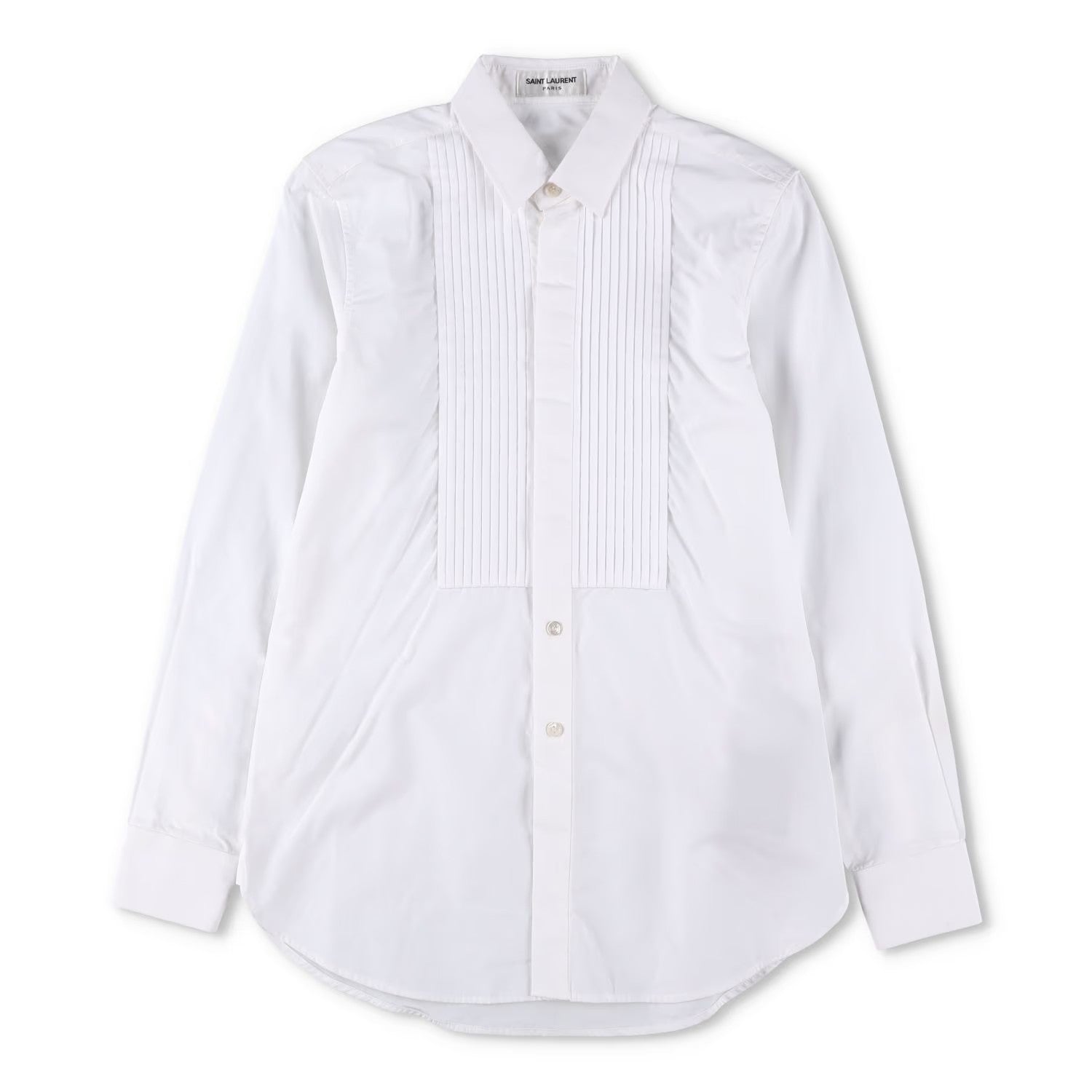 SAINT LAURENT Womens Top Shirt Long Sleeve Collared Button Up White 34 RRP 645