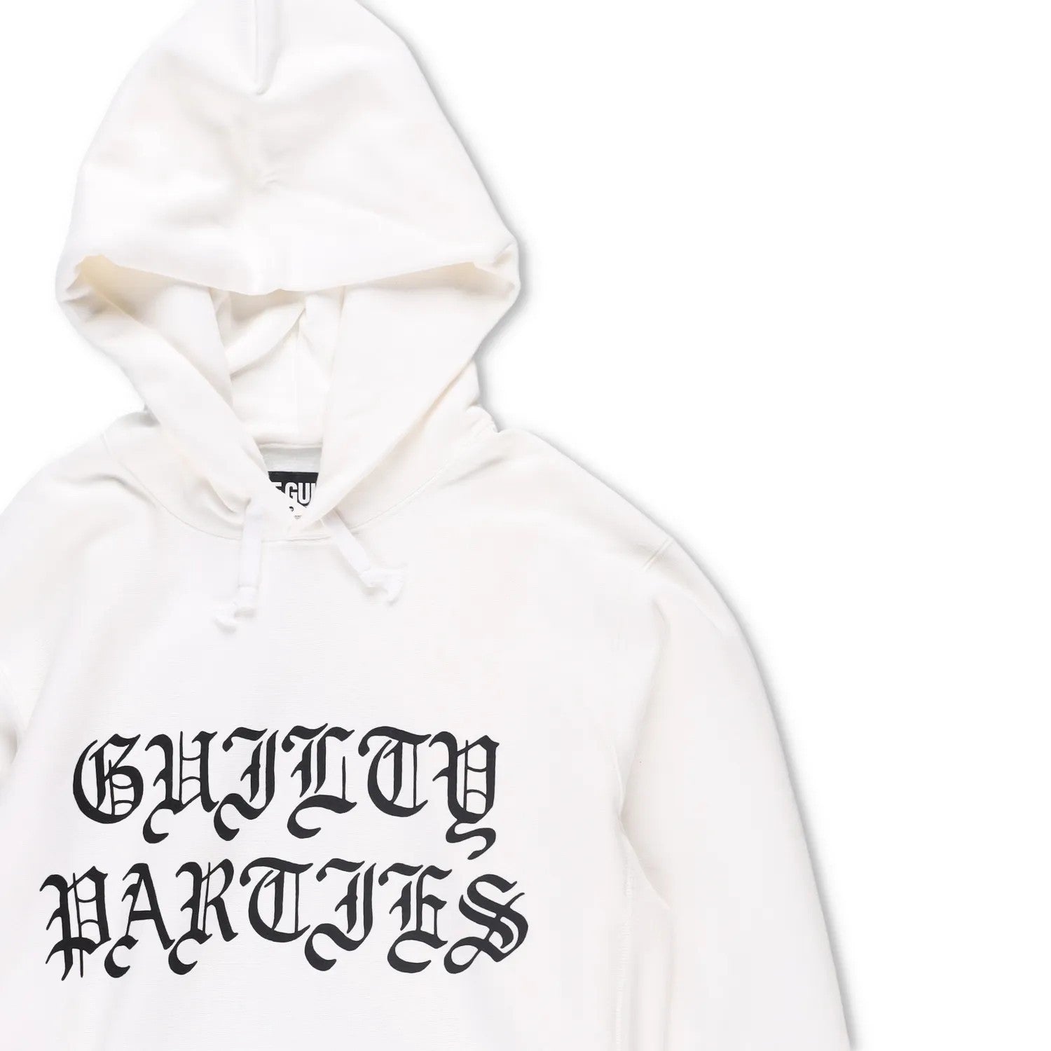 GUILTY PARTIES Mens Hoodie White Large Black Logo Pocket Cotton Size XL RRP 400 — View 4