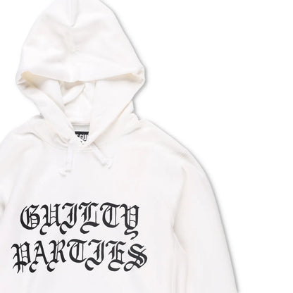GUILTY PARTIES Mens Hoodie White Large Black Logo Pocket Cotton Size XL RRP 400 — View 4