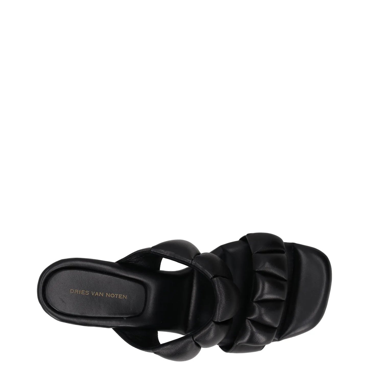 DRIES VAN NOTEN Womens Mid Banana Heel Double Strap Padded Mule Black UK7 RRP570 — View 7