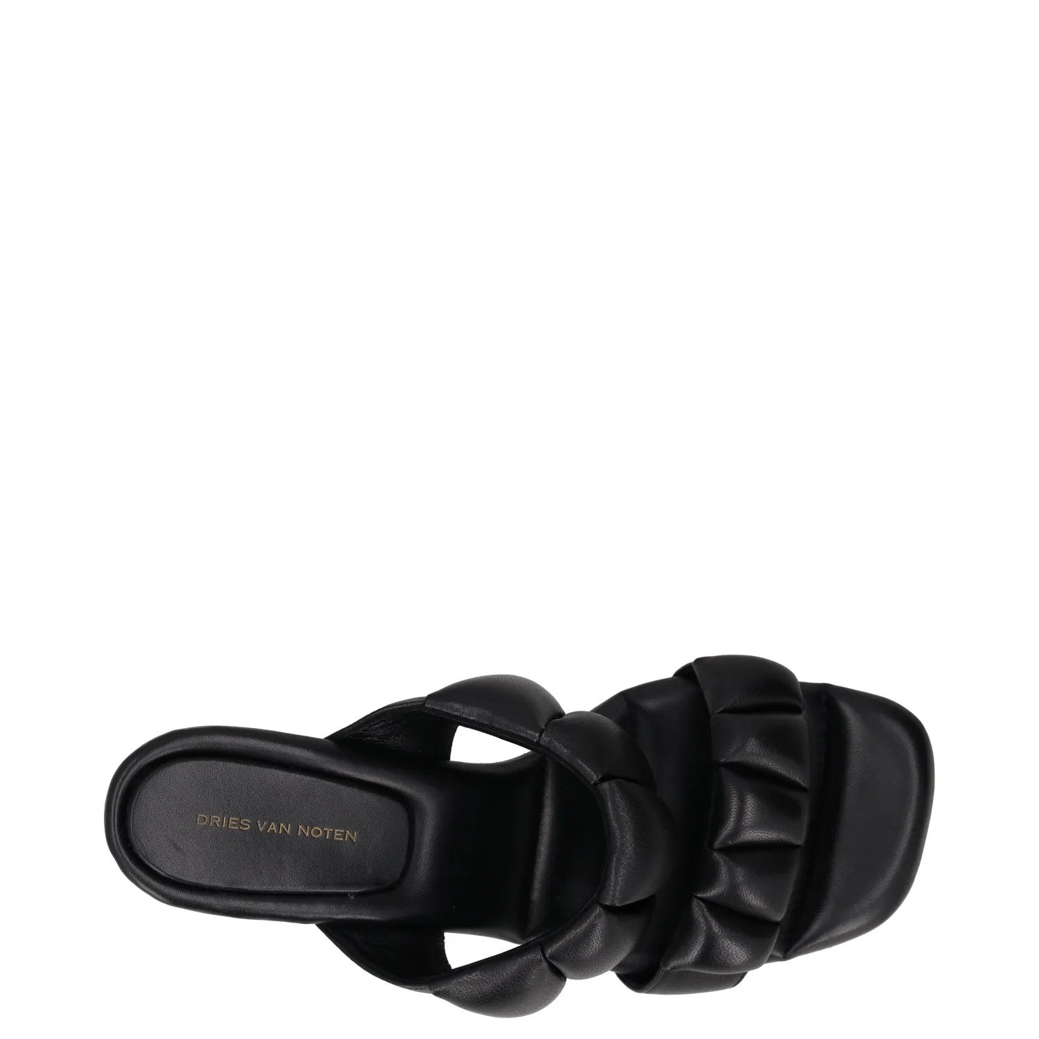 DRIES VAN NOTEN Womens Mid Banana Heel Double Strap Padded Mule Black UK7 RRP570 — View 7