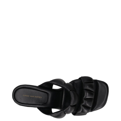 DRIES VAN NOTEN Womens Mid Banana Heel Double Strap Padded Mule Black UK7 RRP570 — View 7