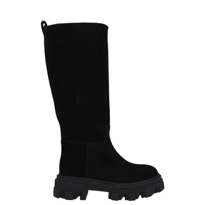 GIABORGHINI Womens Boot Black Leather Knee High Chunky Sole UK 2 RRP 375