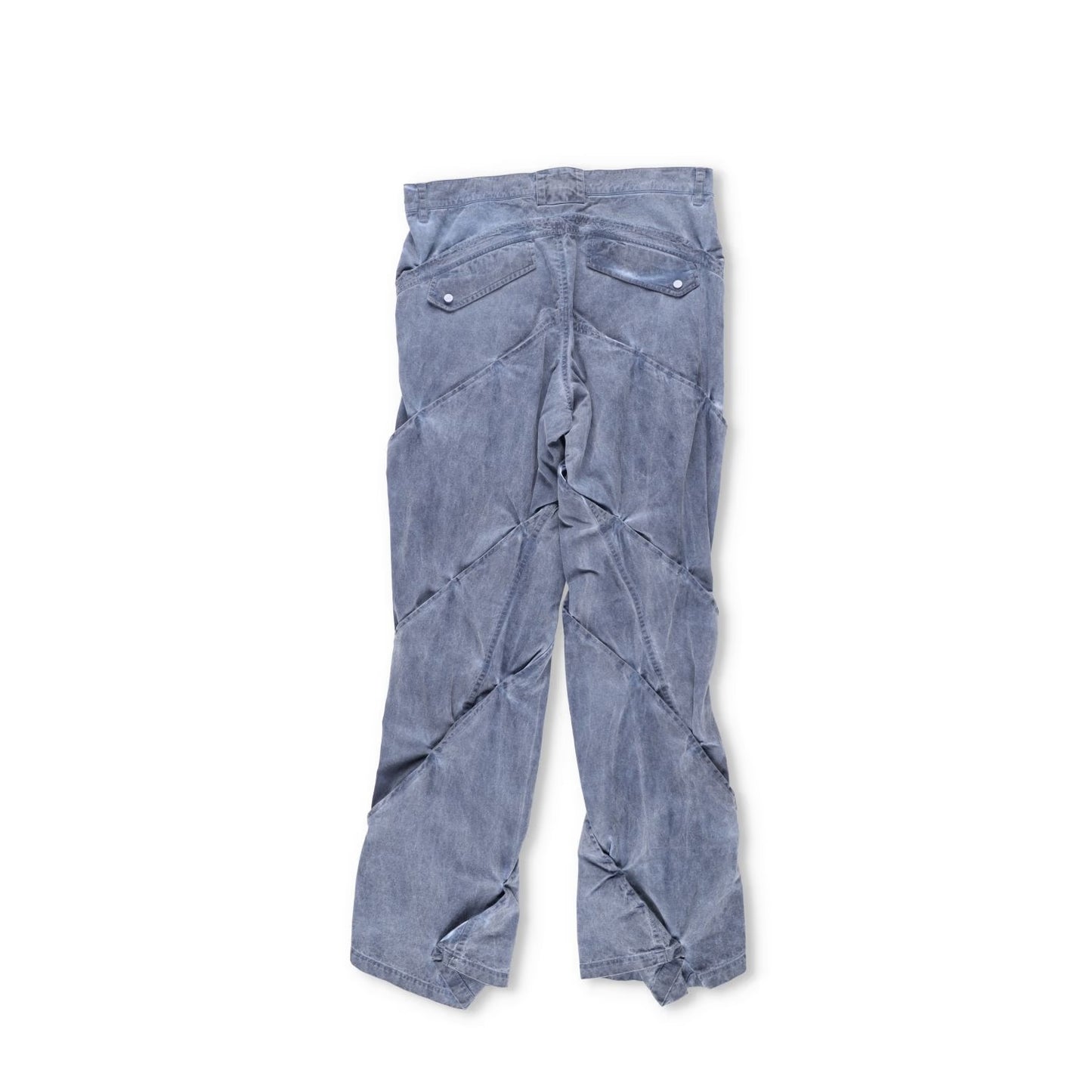 JUNTAE KIM Mens Gather-Twisted Dye Shell Trousers Blue Straight Leg L RRP 720 — View 9