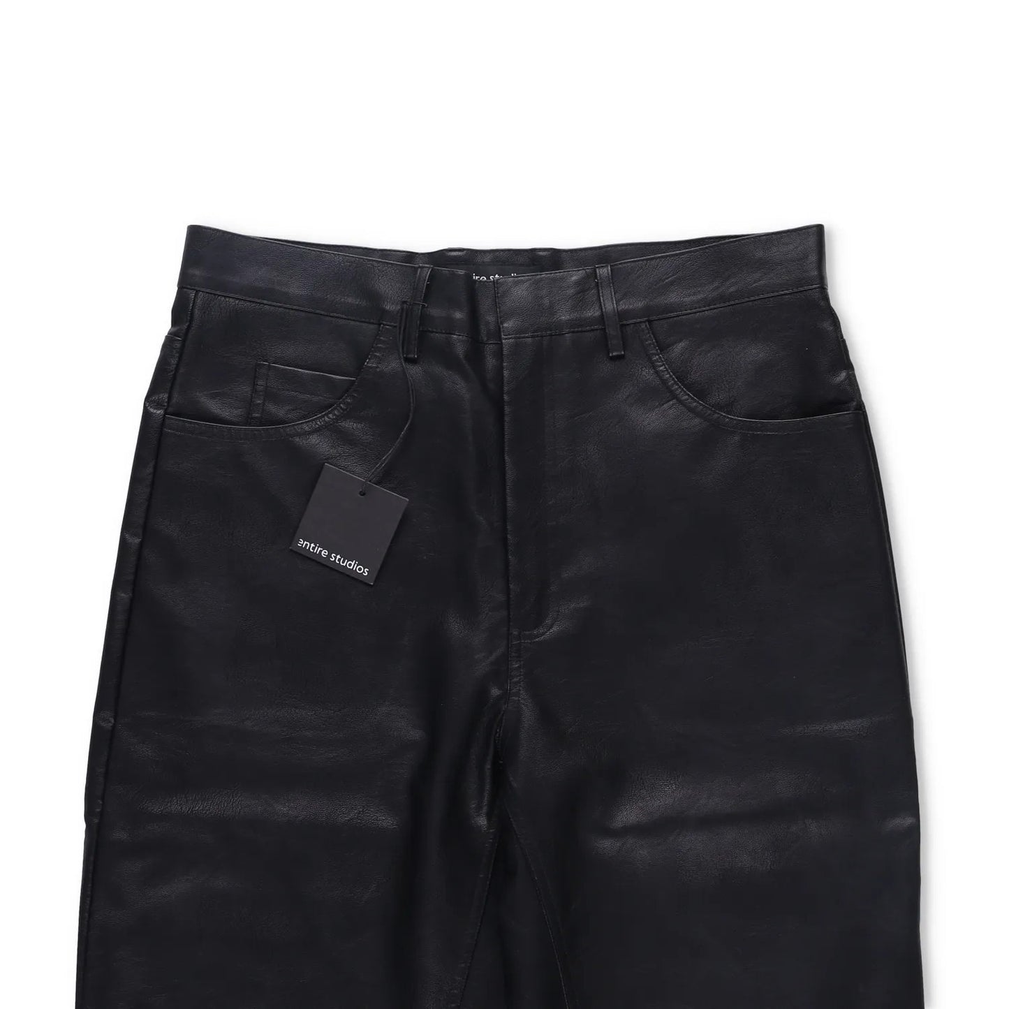 ENTIRE STUDIOS Mens Wet Pants Faux Leather Black 5 Pocket Zip Size S RRP 175.3 — View 12