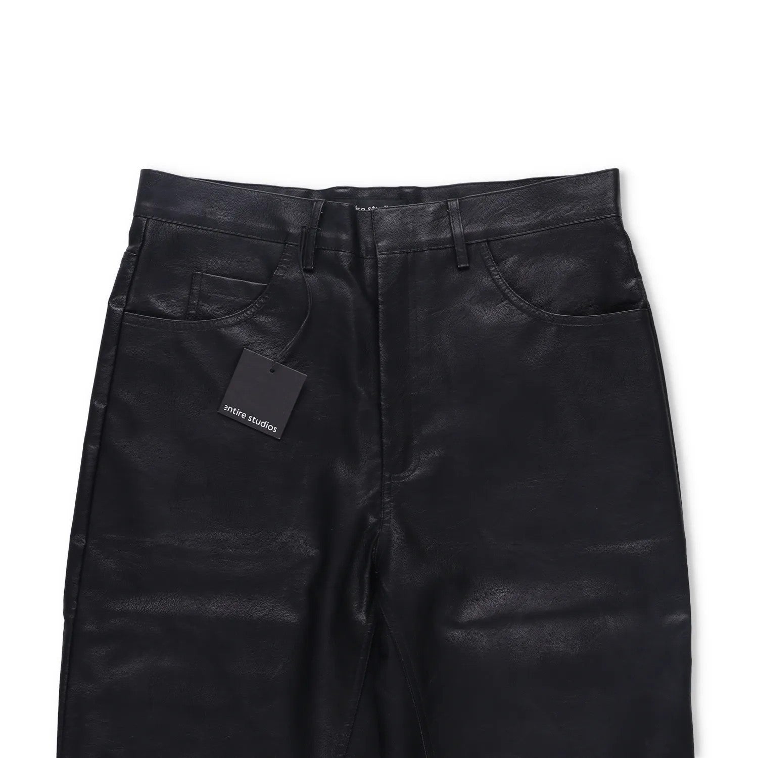 ENTIRE STUDIOS Mens Wet Pants Faux Leather Black 5 Pocket Zip Size S RRP 175.3 — View 12
