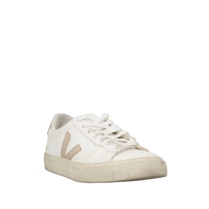 VEJA Womens Campo Sneaker Leather Low Top Lace Up White Metallic Logo UK6 RRP152 — View 2