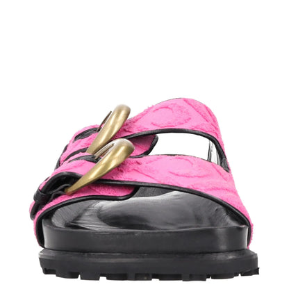 MARINE SERRE Womens Sandals Pink Leather Flats Sliders Strappy EU 39 RRP 250 — View 2