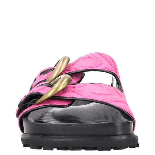 MARINE SERRE Womens Sandals Pink Leather Flats Sliders Strappy EU 39 RRP 250 — View 2