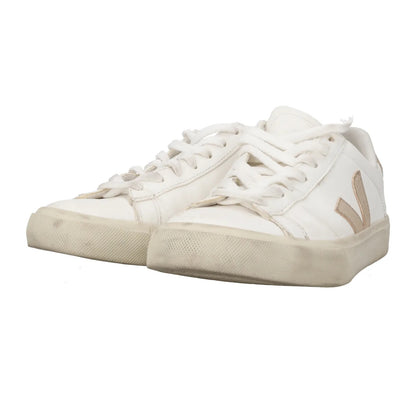 VEJA Womens Campo Sneaker Leather Low Top Lace Up White Metallic Logo UK6 RRP152 — View 8