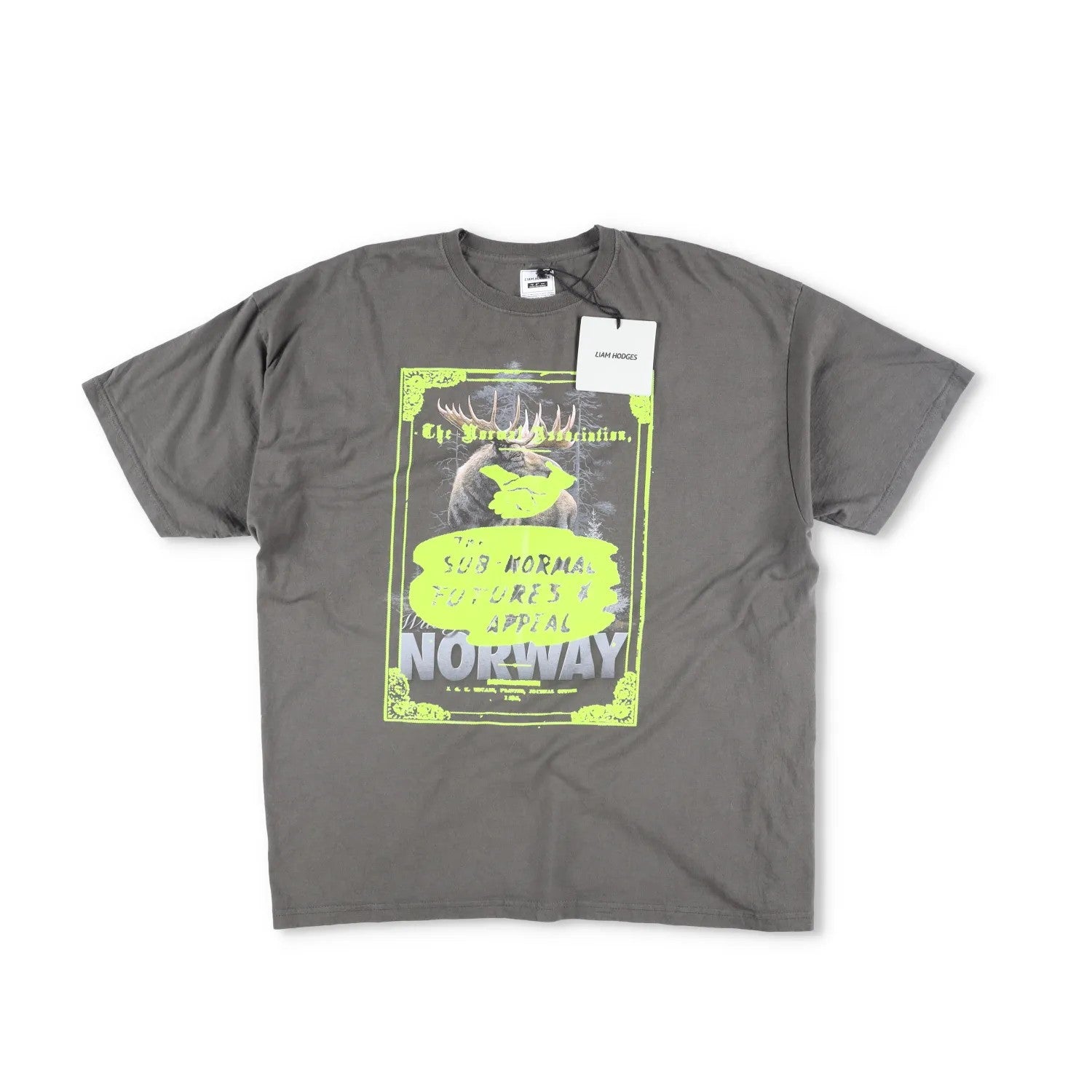 LIAM HODGES Mens T-Shirt Grey Crew Neck Short Sleeve Print Size L RRP 180 — View 5