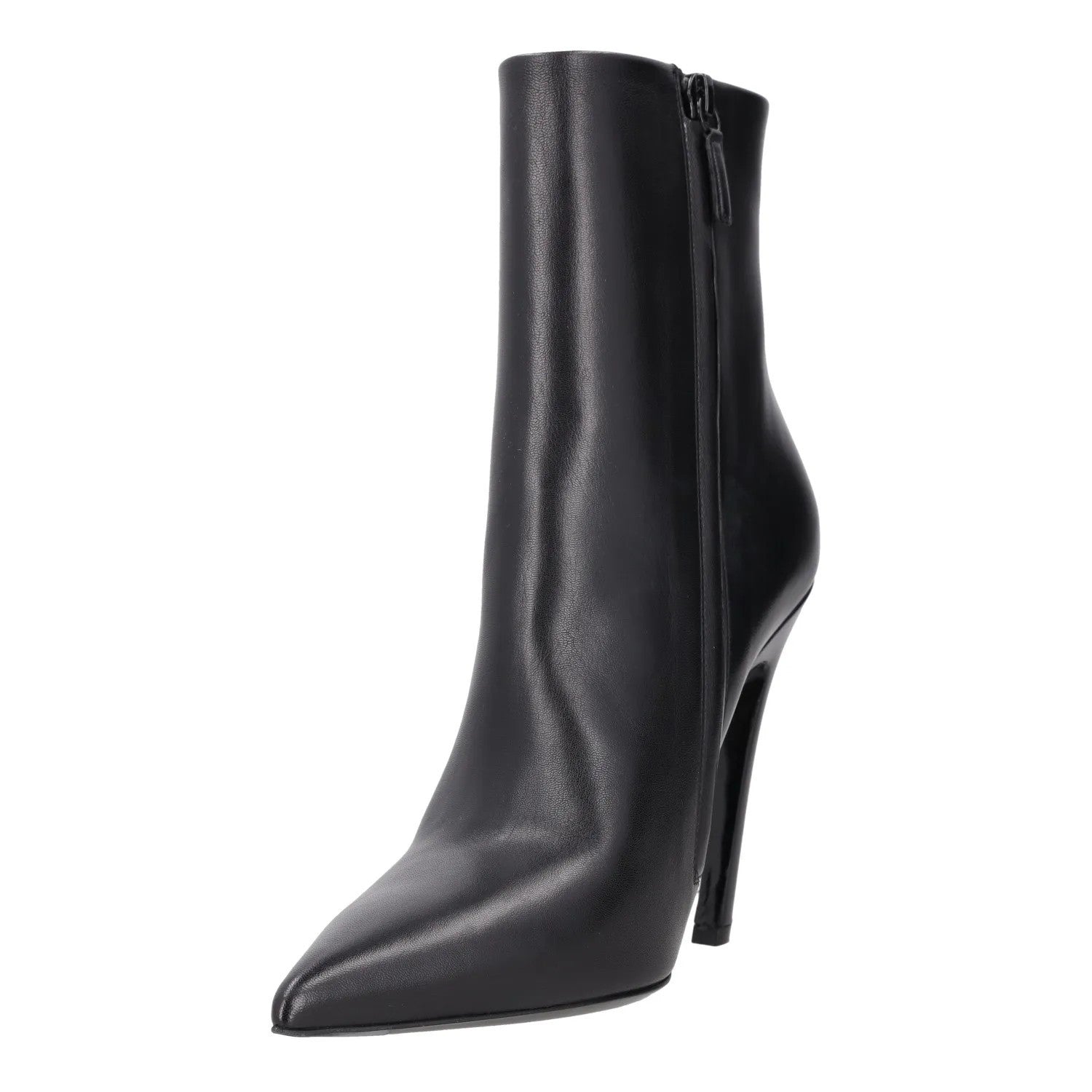 BALENCIAGA Womens Pointed Toe Booties Zip Closure Black Leather UK 6 RRP 875 — View 3