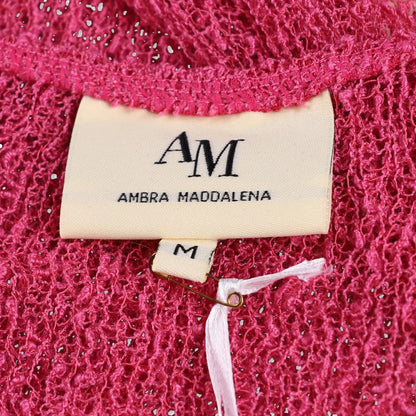 AMBRA MADDALENA Womens Andy Mini Dress Pink Sheer Long Sleeve Boat Neck M RRP135 — View 6