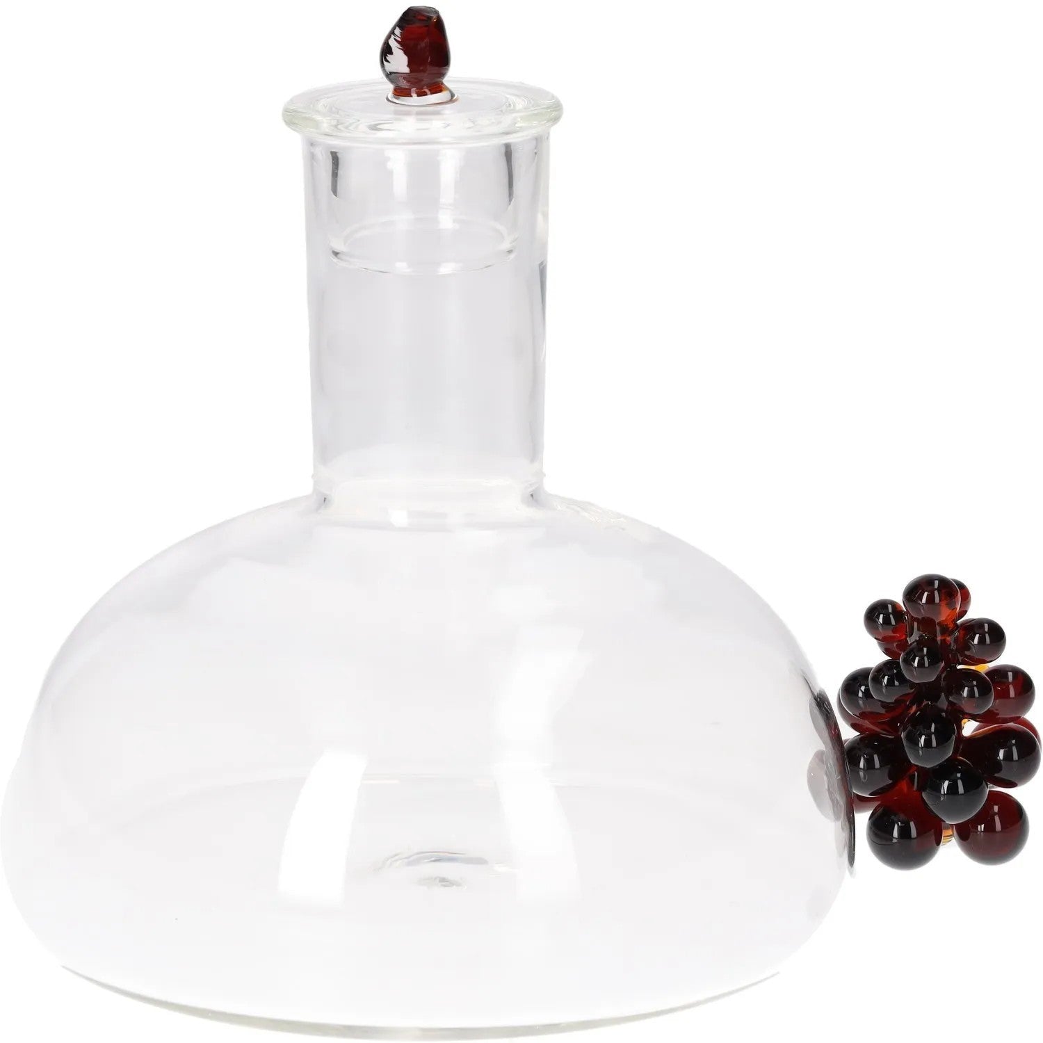 MAISON BALZAC Bordeaux Wine Decanter with Lid Glass Clear Grape Detail OS RRP150 — View 6