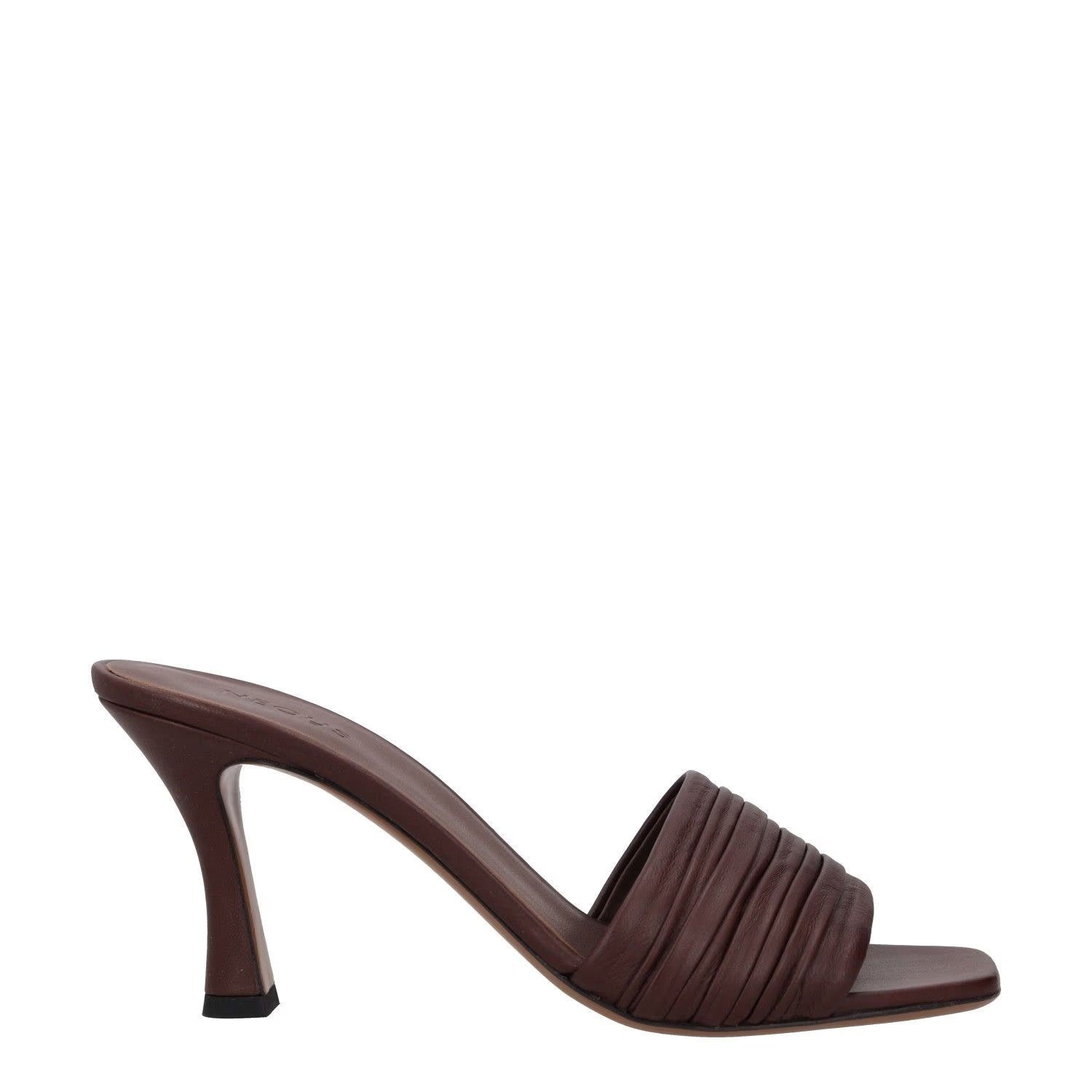 NEOUS Womens Brown Leather Mule Heel Comfort Ruched Slip On UK 7 RRP 586