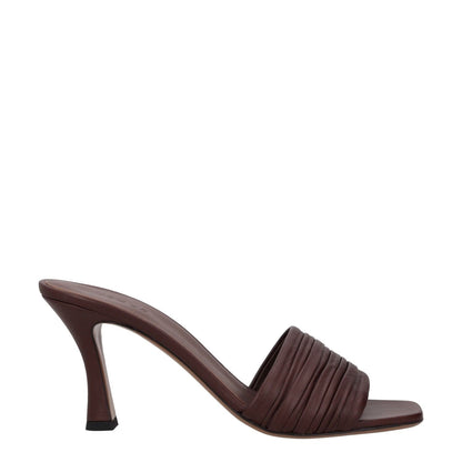 NEOUS Womens Brown Leather Mule Heel Comfort Ruched Slip On UK 7 RRP 586