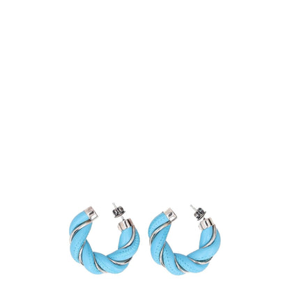 BOTTEGA VENETA Womens Hoop Earrings Blue Sterling Silver One Size RRP 450