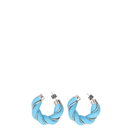 BOTTEGA VENETA Womens Hoop Earrings Blue Sterling Silver One Size RRP 450