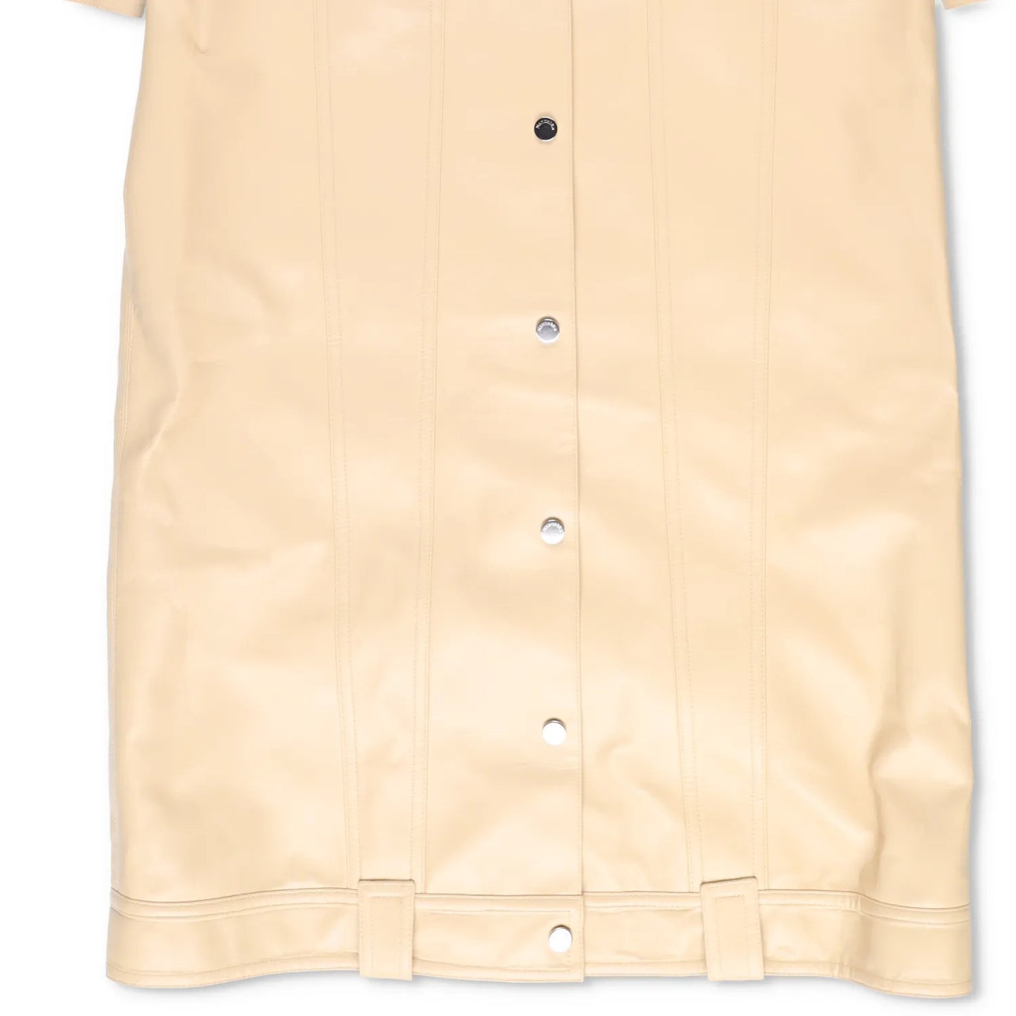 NANUSHKA Women Keano Trench Coat Long Collared Button Up Leather Beige M RRP1475 — View 5