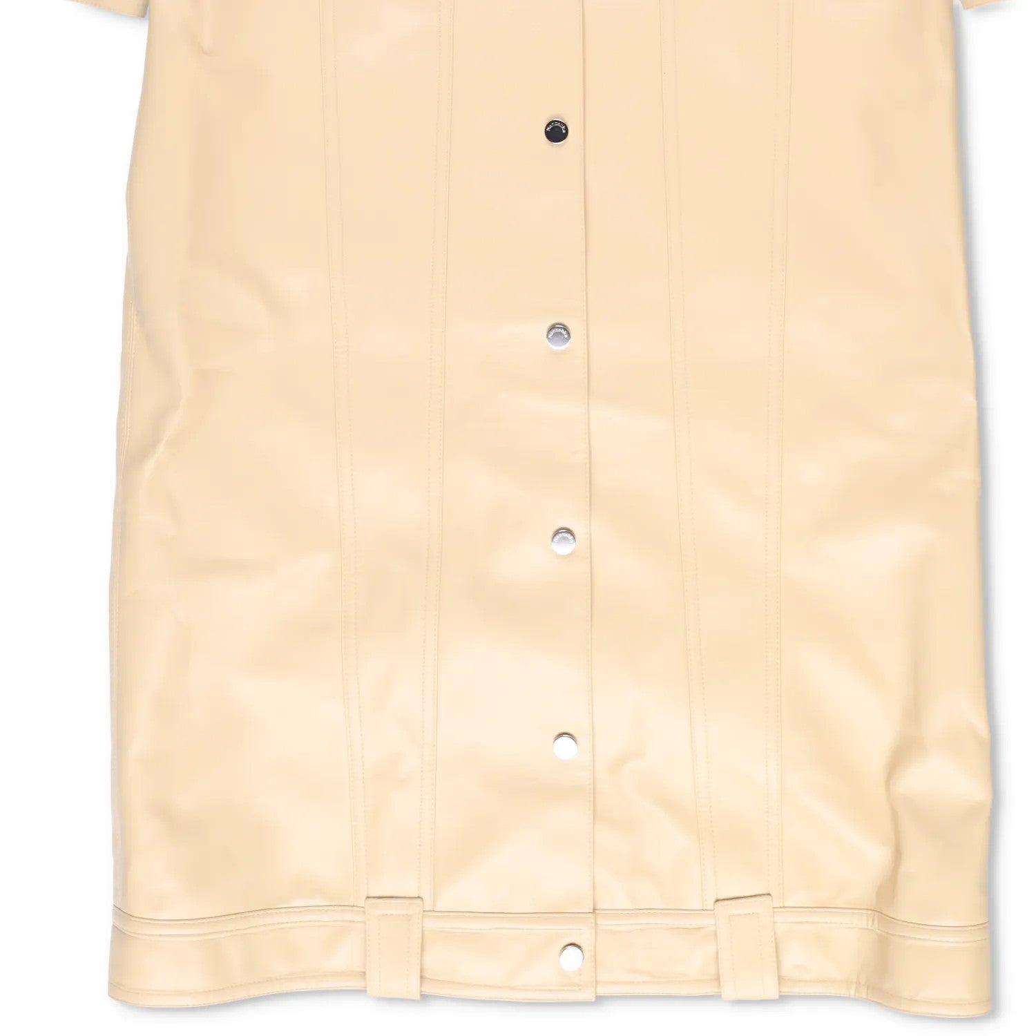 NANUSHKA Women Keano Trench Coat Long Collared Button Up Leather Beige M RRP1475 — View 5