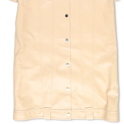 NANUSHKA Women Keano Trench Coat Long Collared Button Up Leather Beige M RRP1475 — View 5