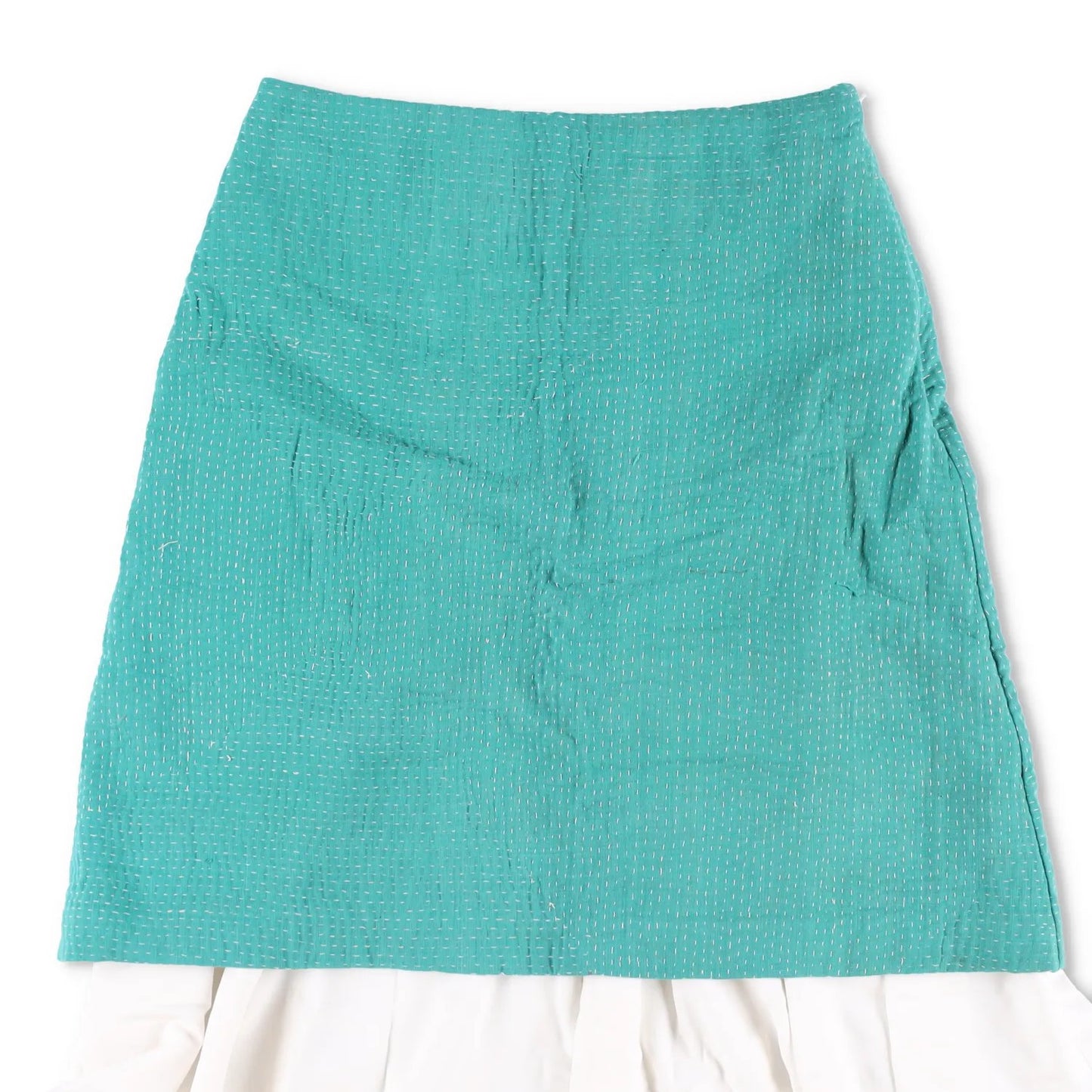 WALES BONNER Womens Triumph Skirt Green White Knee Length Size 38 RRP 1055 — View 2