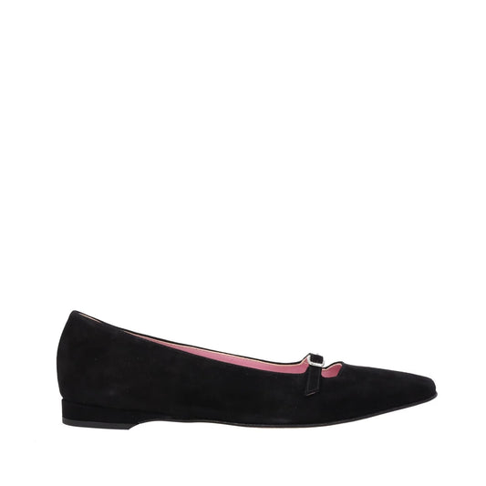 CAREL PARIS Womens Emilie 24 Ballet Flats Black Suede Leather Bow UK 5.5 RRP350