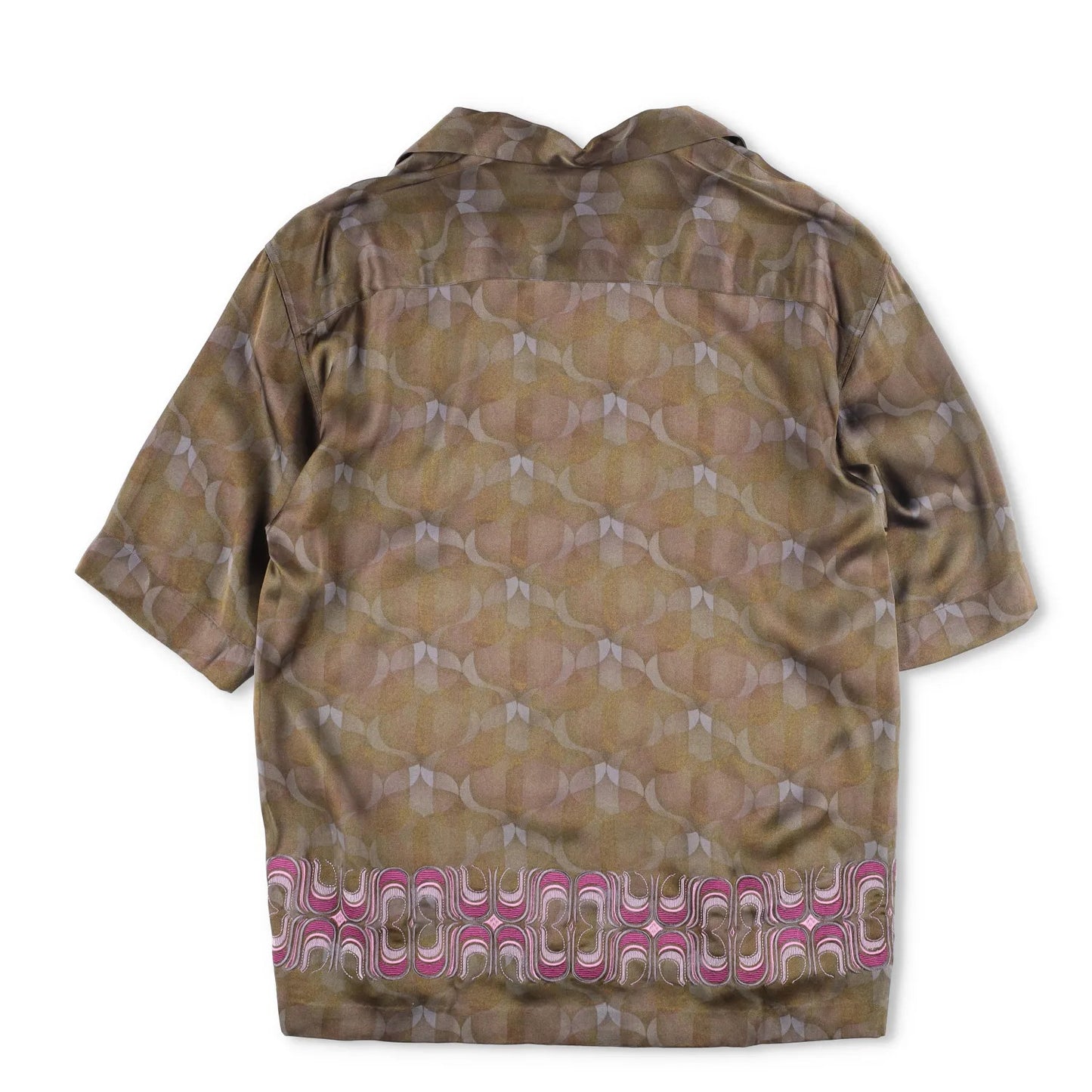 DRIES VAN NOTEN Mens Cassi Embroider Shirt Button-Up Green Short Sleeve S RRP753 — View 4