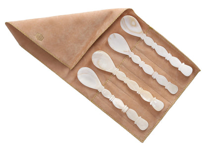 Gohar World Mother Of Peal Set Of 4 Column Spoon Glossy Finish White OS RRP 291 — View 3