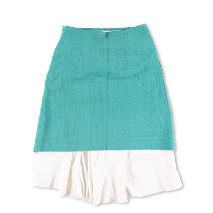 WALES BONNER Womens Triumph Skirt Green White Knee Length Size 38 RRP 1055 — View 8