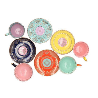 POLS POTTEN Set Of 4 Grandpa Tea Set Teacups and Saucers Multicoloured OS RRP115 — View 13